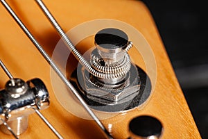 guitar headstock tuning post macro