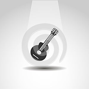 Guitar icon, acoustic guitar music icon