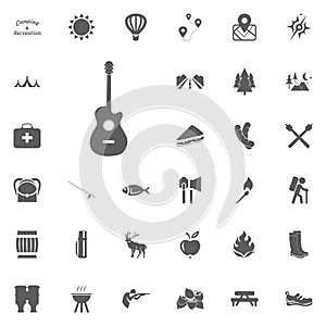 Guitar icon. Camping and outdoor recreation icons set