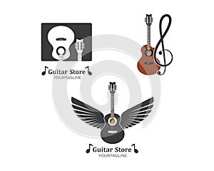 guitar icon logo vector illustration design photo