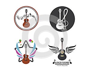 guitar icon logo vector illustration design photo