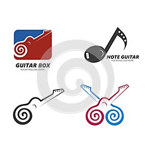 guitar icon logo vector illustration design photo