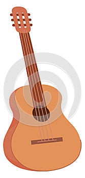 Guitar icon. Music string instrument color symbol