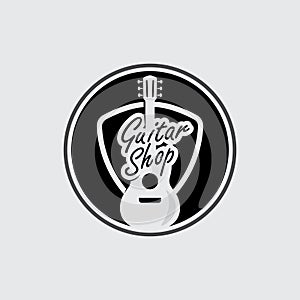 Guitar Icon Vector Illustration for Music Logo