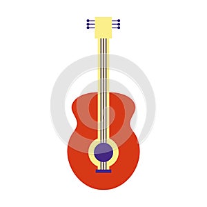 Guitar instrument flat style icon vector design