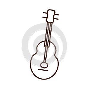 Guitar instrument line style icon vector design