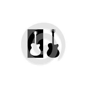 Guitar logo template vector