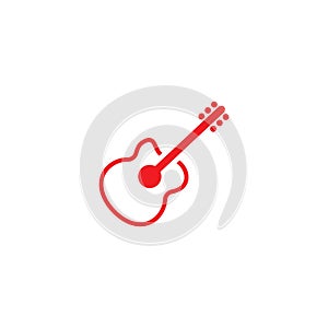 Guitar logo template vector