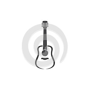 Guitar logo template vector icon illustration