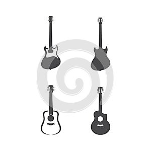 Guitar logo template vector icon illustration