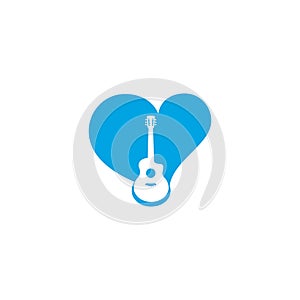 Guitar logo template vector icon illustration