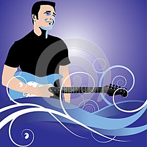 Guitar man background