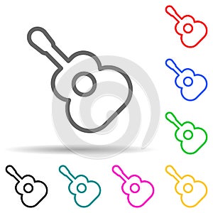 guitar multi color style icon. Simple thin line, outline vector of web icons for ui and ux, website or mobile application