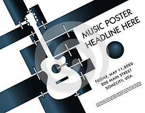 Guitar music festival poster exciting template