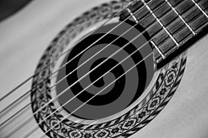 Guitar music instrument macro drammatic picture