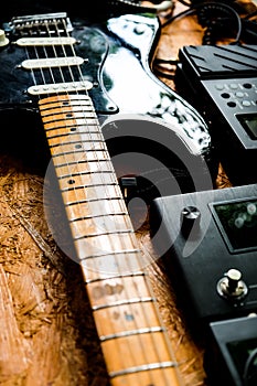 Guitar and music studio equipment