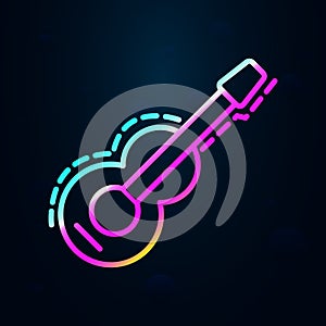 guitar in nolan style icon. Simple thin line, outline vector of birthday icons for ui and ux, website or mobile application