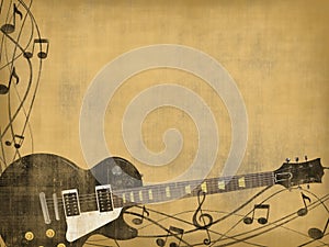 Guitar on old background