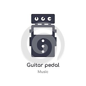guitar pedal outline icon. isolated line vector illustration from music collection. editable thin stroke guitar pedal icon on
