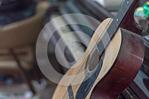 Guitar and Piano in Abandoned House Frozen in Time