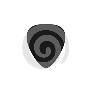 Guitar pick icon. Black silhouette vector illustration isolated