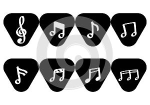 guitar pick logo icon set