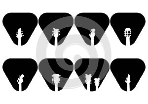 guitar pick logo icon set