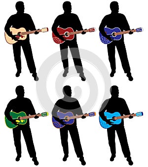 Guitar player silhouette