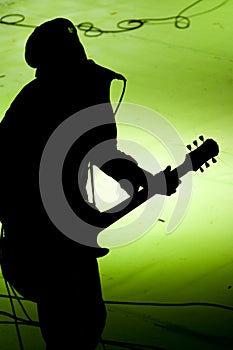 Guitar player silhouette