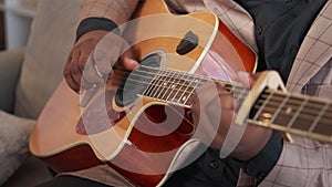 guitar playing song performance man hands chords