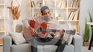 Guitar practice musician leisure man playing song
