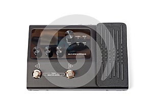 Guitar processor in a metal case for playing electric, acoustic and bass guitars