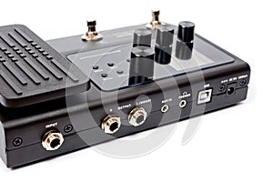 Guitar processor in a metal case for playing electric, acoustic and bass guitars