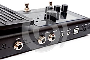 Guitar processor in a metal case for playing electric, acoustic and bass guitars