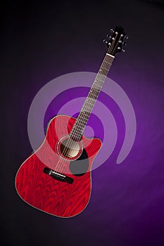 Guitar Red Acoustic Electric Isolated