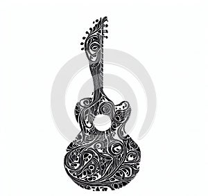 A guitar\'s silhouette