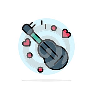Guitar, Song, Music, Love Abstract Circle Background Flat color Icon