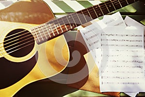 Guitar Song Writer Melody Enjoyment Music Note Concept