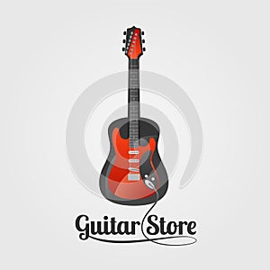 Guitar store vector logo