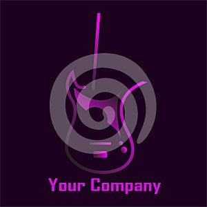 Guitar store vector logo, music instrument logo