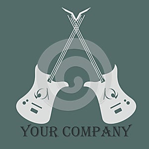 Guitar store vector logo, music instrument logo