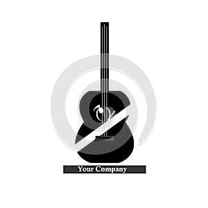 Guitar store vector logo, music instrument logo