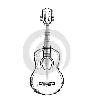 Guitar string instrument music icon. Vector graphic