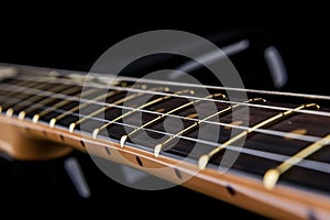Guitar String Vibrating Oscillation Metallic Texture Blur Vibrating guitar string, oscillation. photo