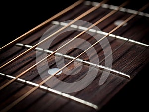 Guitar strings close up