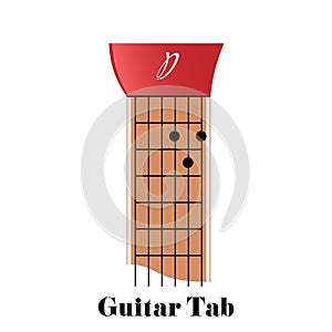 Guitar tabulator with chord D major