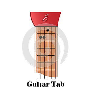 Guitar tabulator with chord E major