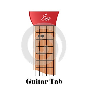 Guitar tabulator with chord E minor