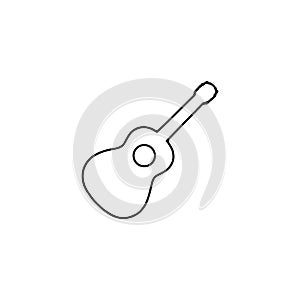 Guitar thin line icon. Guitar linear outline icon