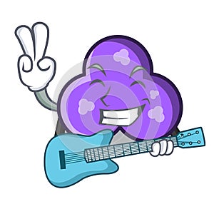 With guitar trefoil mascot cartoon style
